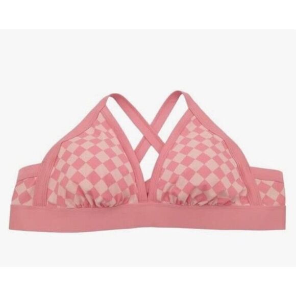 KONA SOL - NWT - L Sz 1X (16W - 18W) Halter Triangle Bikini Top in Pink & Peach - Picture 9 of 16